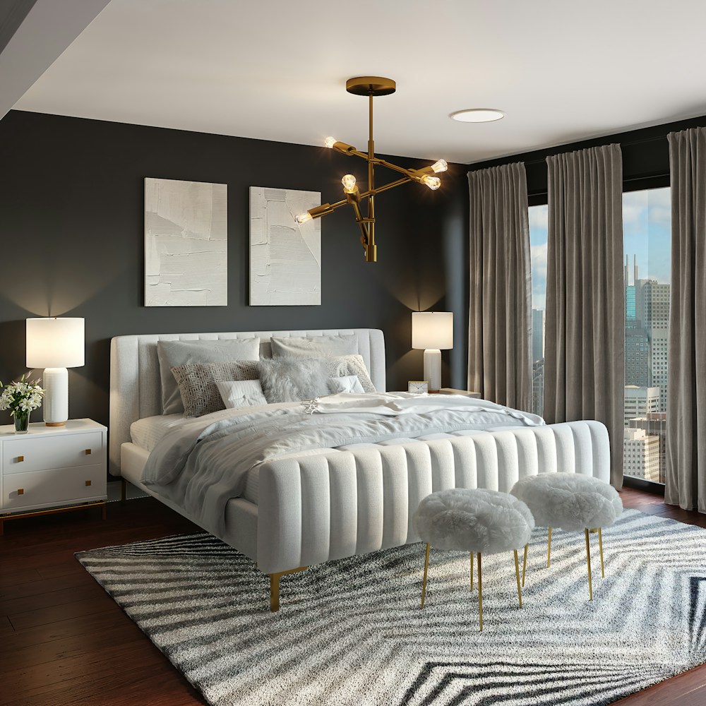 Serene clutter-free master bedroom with crisp linens and fresh atmosphere